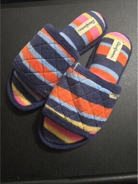Dearfoams Striped Quilted Slide Slippers, Women's Size M (7-8)